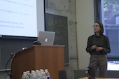 Margaret Kroll presenting a slide